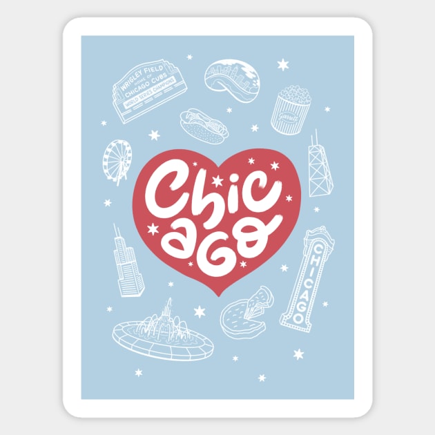 Chicago Heart Sticker by mildlyeclectic